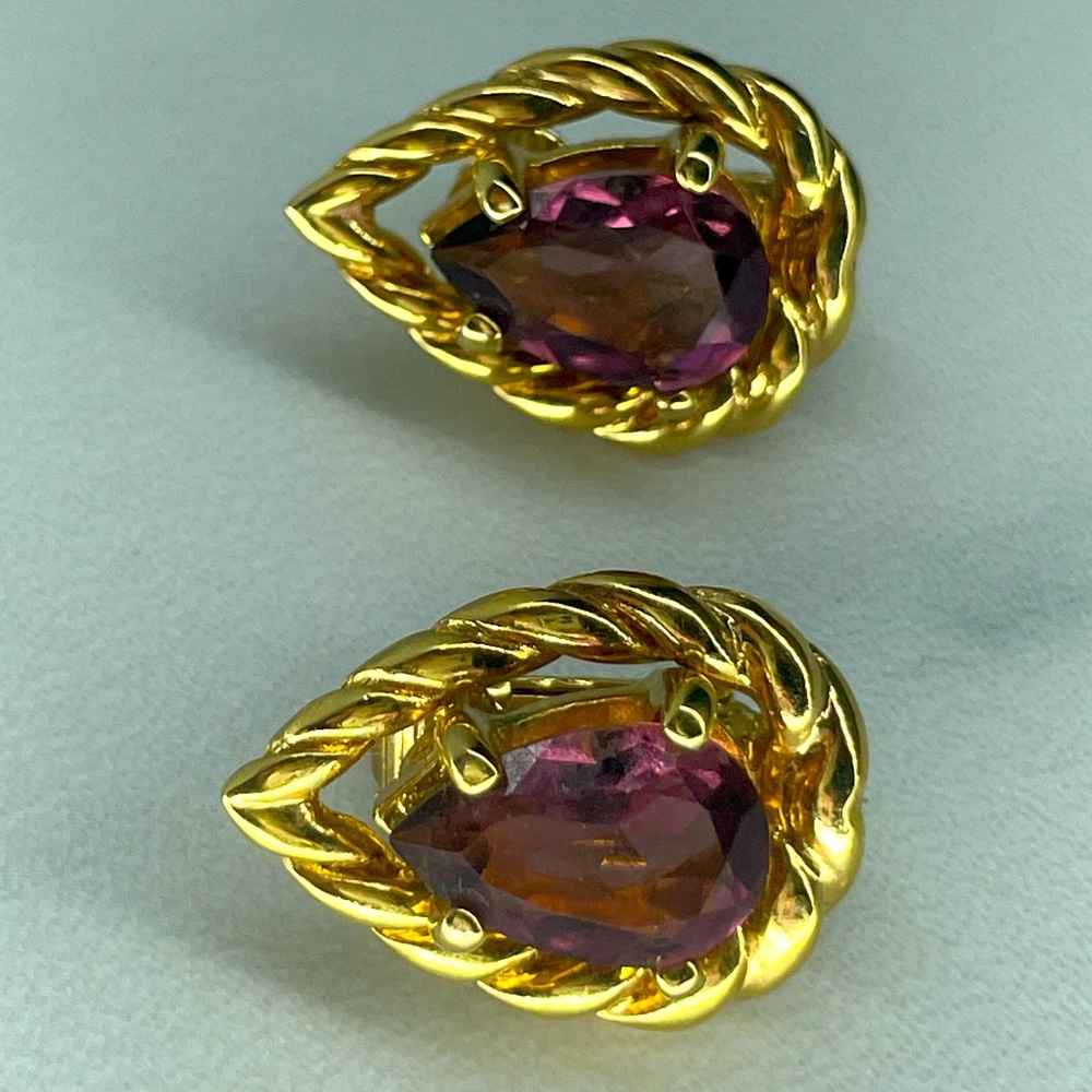 Vintage Dior “Miss Dior” Amethyst and Gold Earrings - Picture 4 of 4